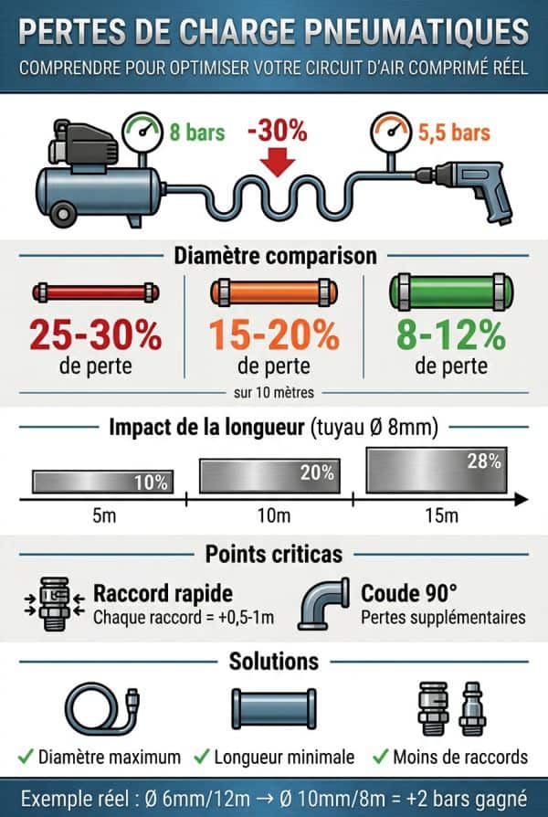 Les pertes de charge dans le circuit pneumatique