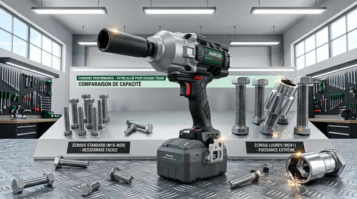 Clé à choc Parkside Performance : comparatif 1000 Nm vs 1898 Nm
