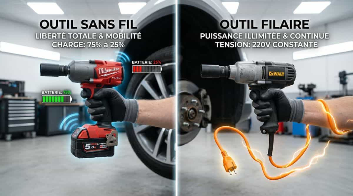 Clé à choc sans fil ou filaire : comparatif des boulonneuses électriques